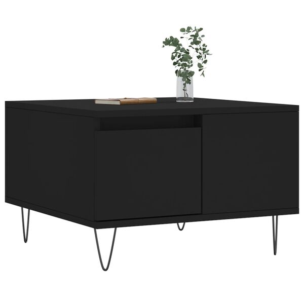 vidaXL fekete szerelt fa doh&aacute;nyz&oacute;asztal 55x55x36,5 cm