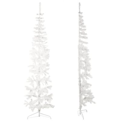 vidaXL fehér vékony fél műkarácsonyfa állvánnyal 210 cm