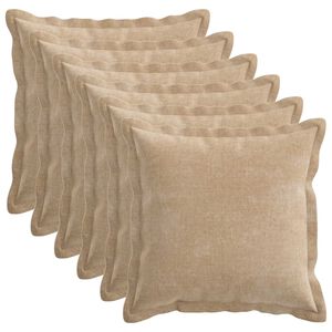 vidaXL P&aacute;rna huzat 6 db HOUTEN T&oacute;psz&iacute;nű 35 x 35 cm Chenille Sz&ouml;vet