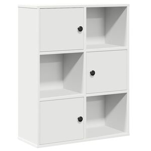 vidaXL feh&eacute;r szerelt fa k&ouml;nyvespolc 60x24x76,5 cm