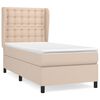 vidaXL cappuccino sz&iacute;nű műbőr rug&oacute;s &aacute;gy matraccal 100 x 200 cm
