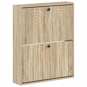 vidaXL Fali Cipőtart&oacute; ALKMAAR 71 x 17 x 86 cm Szerelt Fa Sonoma T&ouml;lgy