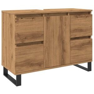 vidaXL k&eacute;zműves t&ouml;lgy sz&iacute;nű szerelt fa mosd&oacute;szekr&eacute;ny 80 x 33 x 60 cm