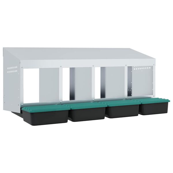 vidaXL 4 rekeszes, falra szerelhető, horganyzott ac&eacute;l csirkef&eacute;szkelől&aacute;da