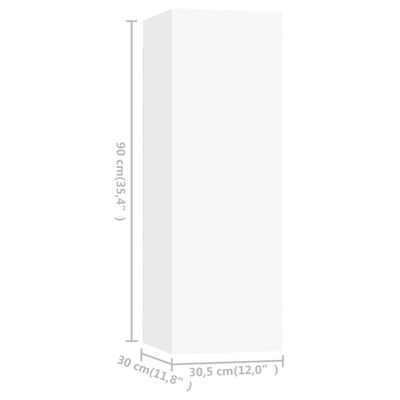 vidaXL 4 db fehér forgácslap TV-szekrény 30,5 x 30 x 90 cm