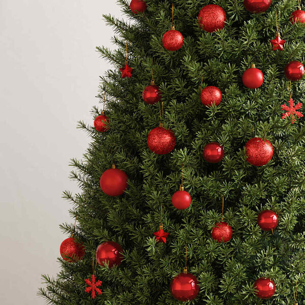 vidaXL 111 részes piros polisztirol karácsonyi gömb szett