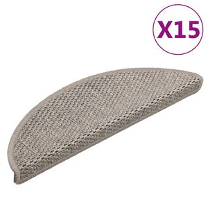vidaXL 15db sziz&aacute;l hat&aacute;s&uacute; ez&uuml;st sz&iacute;nű &ouml;ntapad&oacute; l&eacute;pcsőszőnyeg 56x17x3cm