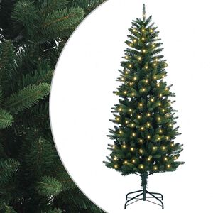 vidaXL Műanyag Hajtogat&oacute;s Kar&aacute;csonyfa 120 cm 150 LED Meleg feh&eacute;r