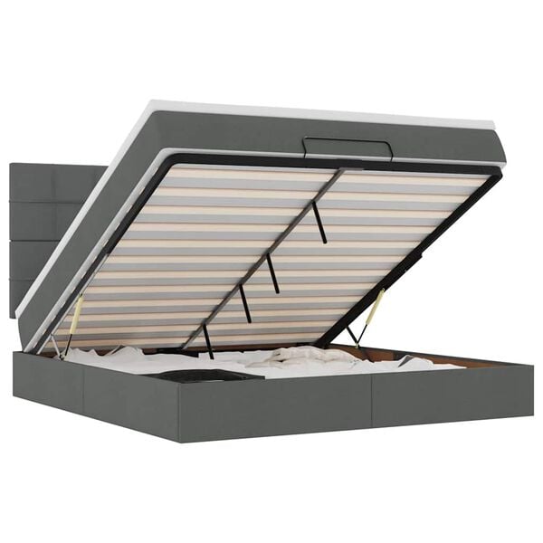 vidaXL Ottom&aacute;n &aacute;gykeret matraccal s&ouml;t&eacute;t sz&uuml;rke 160x200cm sz&ouml;vet