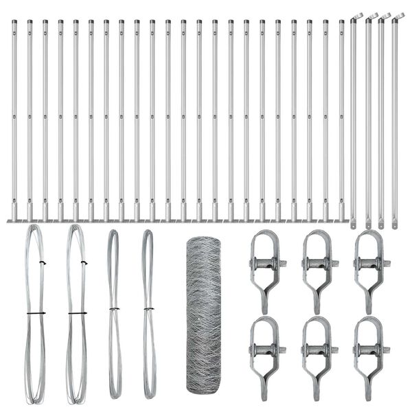 vidaXL Ker&iacute;t&eacute;soszlop Ez&uuml;st 50 x 0,4 m (36 mm h&aacute;l&oacute;) Ac&eacute;l