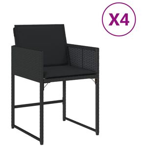 vidaXL 4 db fekete polyrattan kerti sz&eacute;k p&aacute;rn&aacute;val