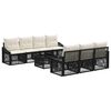vidaXL Kerti Kanap&eacute; Szett 8 db Fekete 55 x 55 x 37 cm polirattan