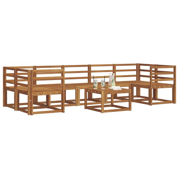 vidaXL K&uuml;lt&eacute;ri kanap&eacute; szett 8 pcs Term&eacute;szetes T&ouml;m&ouml;r Ak&aacute;cfa