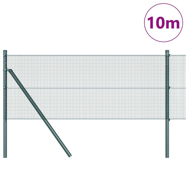 vidaXL Ker&iacute;t&eacute;soszlop Z&ouml;ld 10 x 0,6 m (12 x 12 mm h&aacute;l&oacute;) Ac&eacute;l &eacute;s PVC