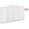 vidaXL 10 db &iacute;ves horganyzott vas gabion kos&aacute;r 300x30x160/180 cm