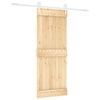 vidaXL Cs&uacute;sz&oacute; ajt&oacute; Term&eacute;szetes &eacute;s Feh&eacute;r 80 x 210 cm Szil&aacute;rd Fenyőfa