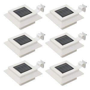 vidaXL 6 db n&eacute;gysz&ouml;gletes feh&eacute;r k&uuml;lt&eacute;ri napelemes LED l&aacute;mpa, 12 cm