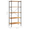vidaXL 5 szintes polcrendszer fekete &eacute;s t&ouml;lgy 80x40x163 cm