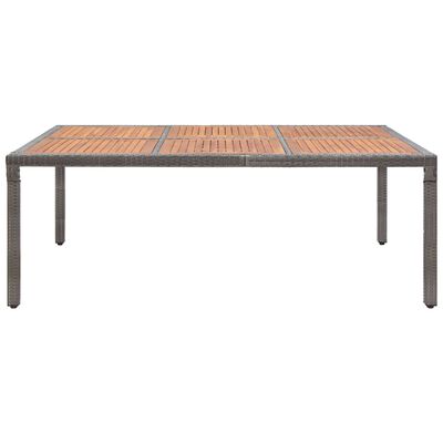 vidaXL szürke polyrattan és akácfa kerti asztal 200 x 150 x 74 cm