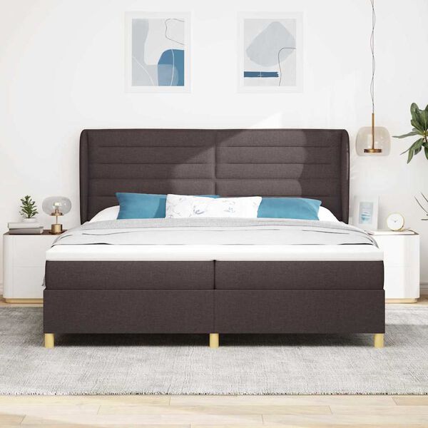 vidaXL Boxspring &aacute;gy matraccal S&ouml;t&eacute;tsz&uuml;rke 90x190 cm Sz&ouml;vet s&ouml;t&eacute;tbarna