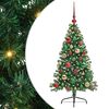 vidaXL Mesters&eacute;ges, előre vil&aacute;g&iacute;tott kar&aacute;csonyi fa Z&ouml;ld 120 cm PVC