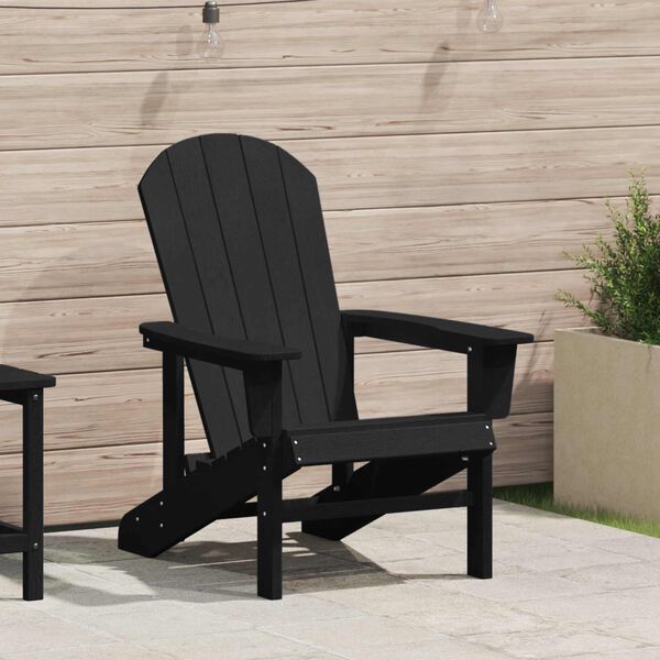vidaXL Adirondack sz&eacute;k Fekete 82 x 74 x 92 cm HDPE