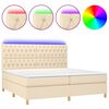 vidaXL kr&eacute;msz&iacute;nű sz&ouml;vet rug&oacute;s &eacute;s LED-es &aacute;gy matraccal 200 x 200 cm