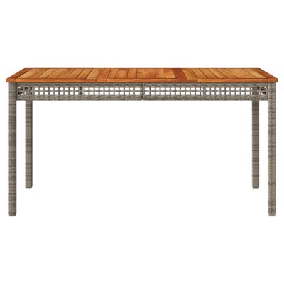 vidaXL szürke polyrattan és akácfa kerti asztal 140 x 80 x 75 cm