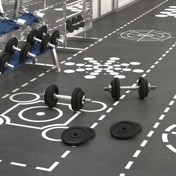 vidaXL öntöttvas és krómozott acél egykezes súlyzó tárcsákkal 40 kg