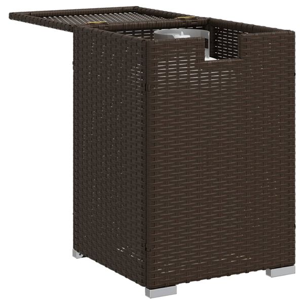 vidaXL barna polyrattan prop&aacute;ntart&aacute;ly bor&iacute;t&oacute; asztal 40 x 40 x 60 cm
