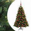 vidaXL Műkar&aacute;csonyfa g&ouml;mbbel 150 cm 150 LED Meleg feh&eacute;r PVC &eacute;s f&eacute;m