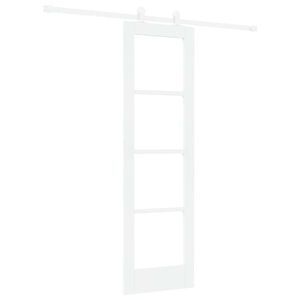 vidaXL Cs&uacute;sz&oacute; ajt&oacute; ORKDAL Feh&eacute;r 61 x 198,5 cm T&ouml;m&ouml;r fenyőfa &eacute;s &uuml;veg