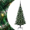 vidaXL Mesters&eacute;ges, előre vil&aacute;g&iacute;tott kar&aacute;csonyi fa Z&ouml;ld 120 cm