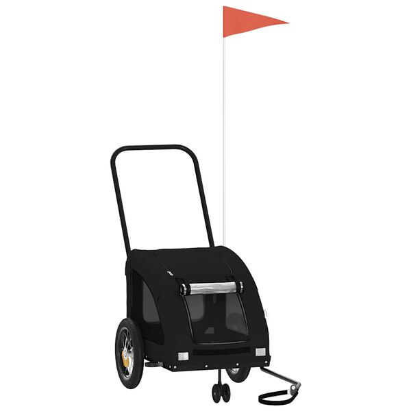 vidaXL fekete oxford sz&ouml;vet &eacute;s vas kis&aacute;llatsz&aacute;ll&iacute;t&oacute; ker&eacute;kp&aacute;r-ut&aacute;nfut&oacute;