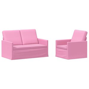 vidaXL Kanap&eacute; Szett 2 pcs R&oacute;zsasz&iacute;n Sz&ouml;vet