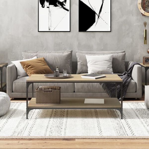 vidaXL sonoma tölgy színű szerelt fa dohányzóasztal 80 x 50 x 40 cm