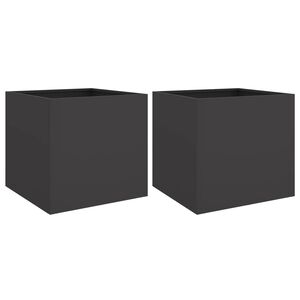 vidaXL 2 db fekete ac&eacute;l n&ouml;v&eacute;nytart&oacute; 49 x 47 x 46 cm