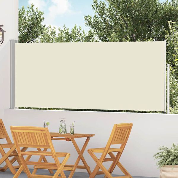vidaXL kr&eacute;msz&iacute;nű beh&uacute;zhat&oacute; oldals&oacute; teraszi napellenző 120 x 500 cm
