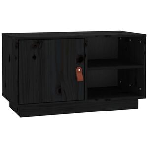 vidaXL fekete t&ouml;m&ouml;r fenyőfa TV-szekr&eacute;ny 70 x 34 x 40 cm