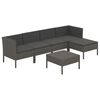 vidaXL 6 r&eacute;szes sz&uuml;rke polyrattan kerti &uuml;lőgarnit&uacute;ra p&aacute;rn&aacute;kkal