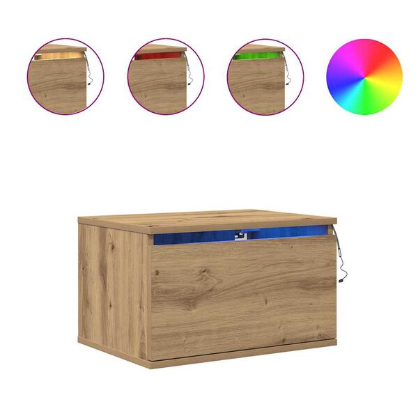 vidaXL Fali &eacute;jjeli szekr&eacute;ny Artisan t&ouml;lgy 50 x 36 x 30 cm Faanyag