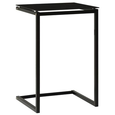vidaXL fekete edzett üveg kisasztal 40 x 40 x 60 cm