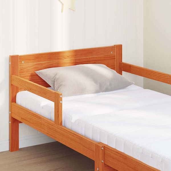 vidaXL &Aacute;gykeret matracmal fejt&aacute;ml&aacute;val Barna 80 x 200 cm T&ouml;m&ouml;r fenyőfa