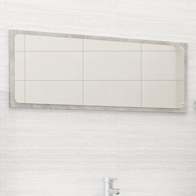 vidaXL betonszürke forgácslap fürdőszobai tükör 90 x 1,5 x 37 cm