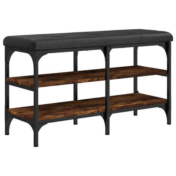 vidaXL f&uuml;st&ouml;s t&ouml;lgy sz&iacute;nű szerelt fa cipőt&aacute;rol&oacute; pad 82 x 32 x 47 cm