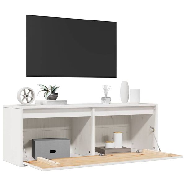 vidaXL fehér tömör fenyőfa faliszekrény 100 x 30 x 35 cm