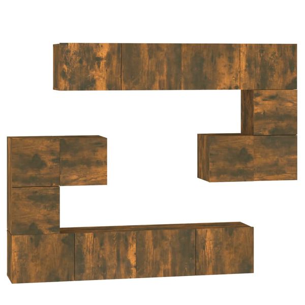 vidaXL f&uuml;st&ouml;s t&ouml;lgy sz&iacute;nű falra szerelhető szerelt fa TV-szekr&eacute;ny