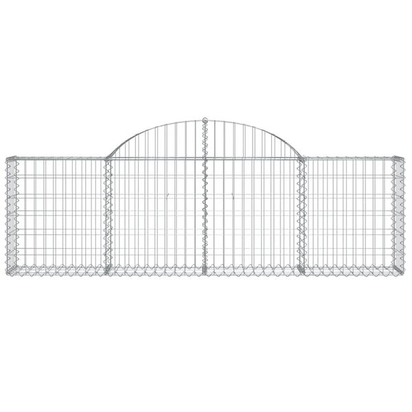 vidaXL 4 db íves horganyzott vas gabion kosár 200x30x60/80 cm