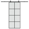 vidaXL ESG &uuml;veg &eacute;s alum&iacute;nium tol&oacute;ajt&oacute; f&eacute;mszerelv&eacute;ny-szettel 90x205 cm
