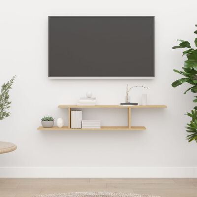 vidaXL sonoma-tölgyszínű forgácslap fali TV-polc 125 x 18 x 23 cm